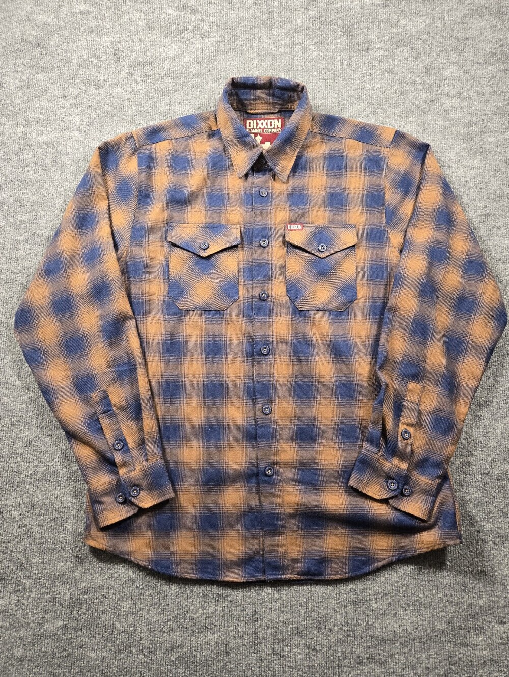 Dixxon Flannel The Eddie 10th Anniversary Blue‎ Brown Plaid Shirt Men's Medium